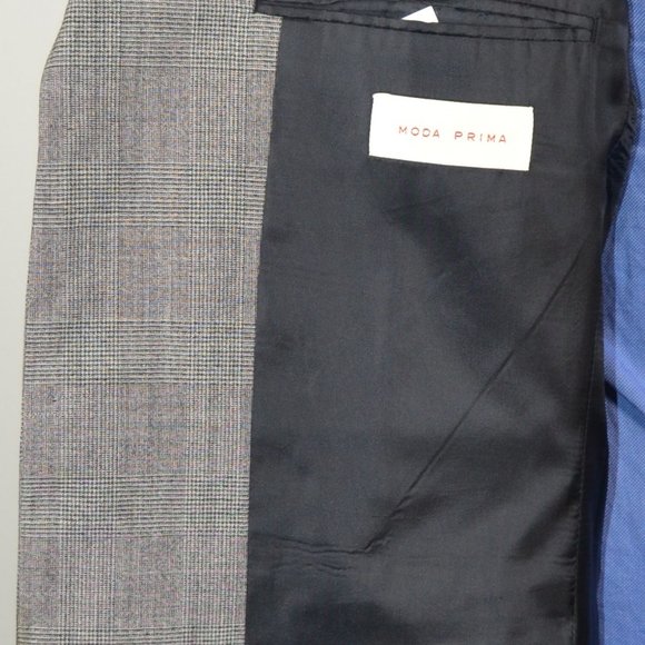 Moda Prima 40R Sport Coat Blazer Suit Jacket Gray - Picture 6 of 8